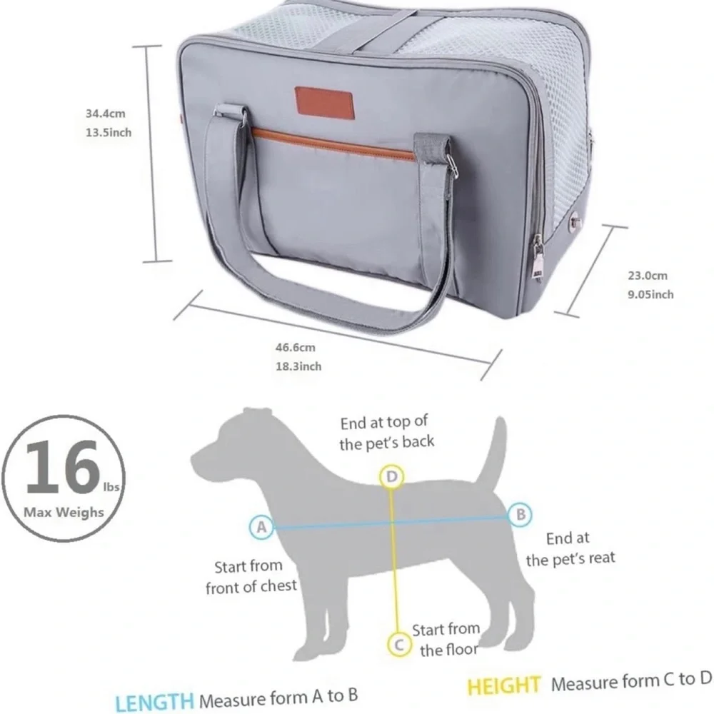 Airline Approved Luxury Soft Sided Pet Carrier Soft Sided Travel Bag Washable